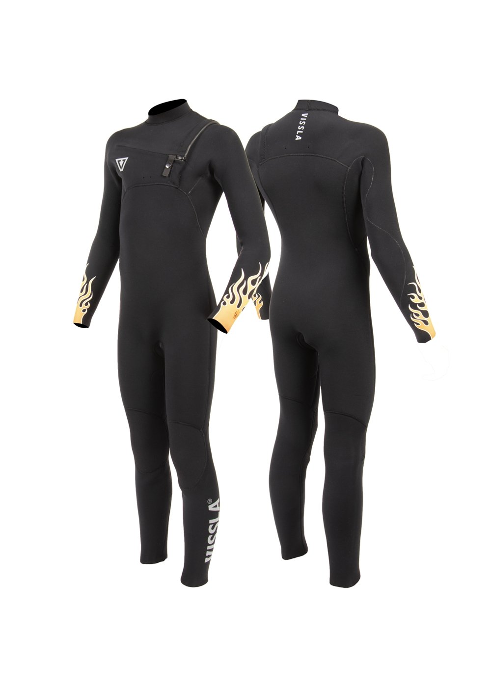 Vissla High Seas Fire 3/2mm Full Chest Zip Steamer