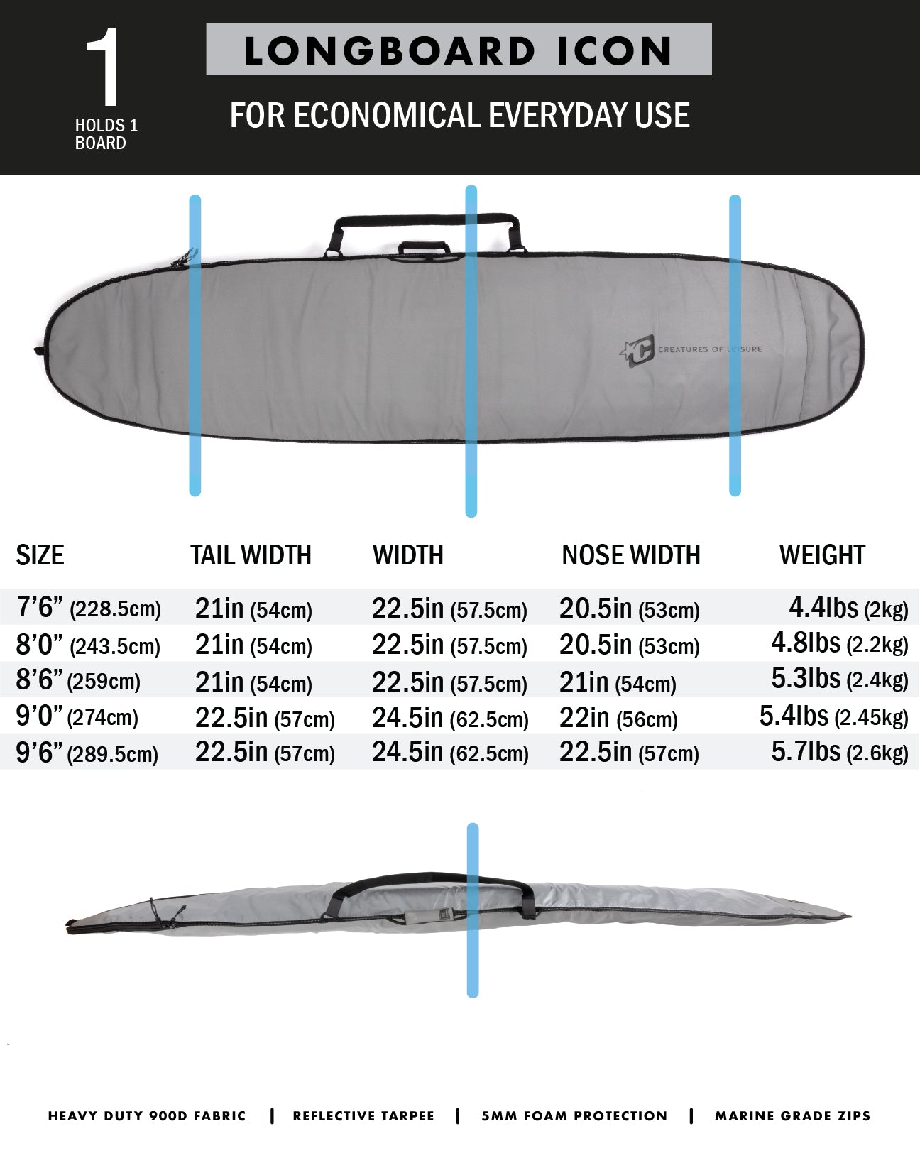 LONGBOARD ICON | SILVER BLACK