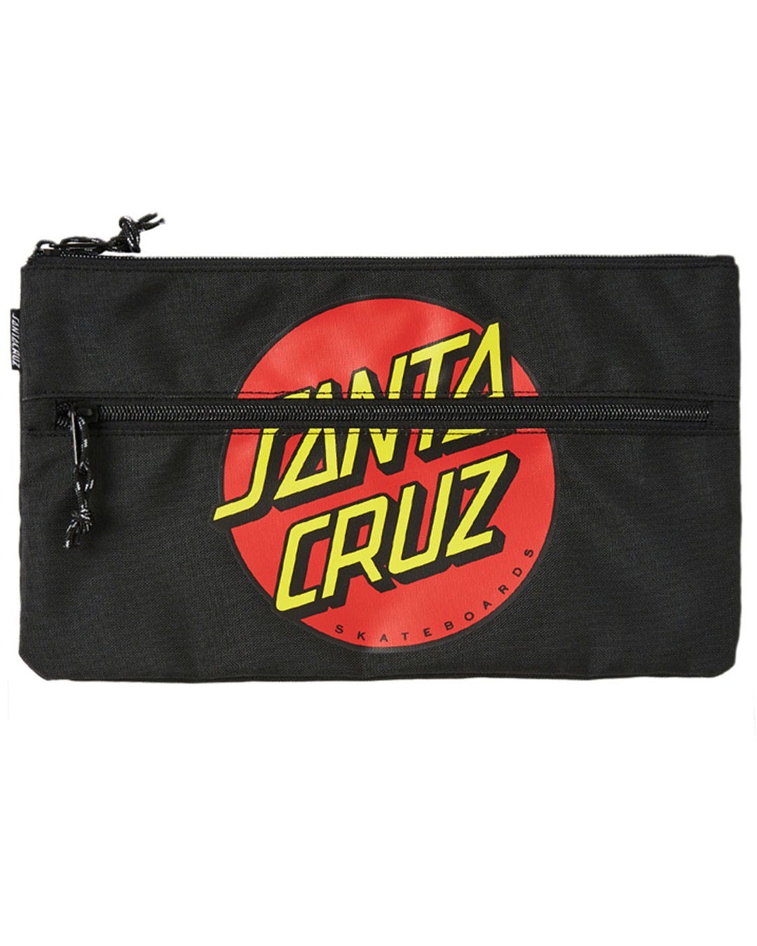 Classic Dot Santa Cruz Boys Dual Zip Pencil Case - Black