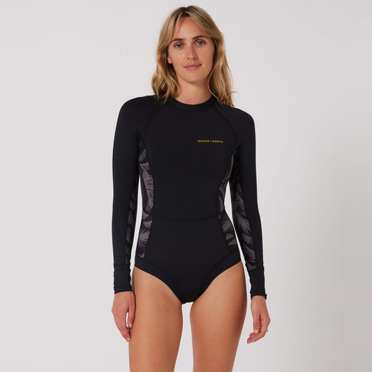 O&E LADIES OCEANA LONG SLEEVE BACK ZIP LYCRA SUIT