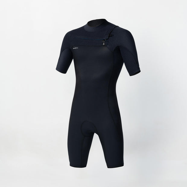 O'Neill HyperFreak Short Sleeve Springsuit 2mm Chest Zip Wetsuit - Black