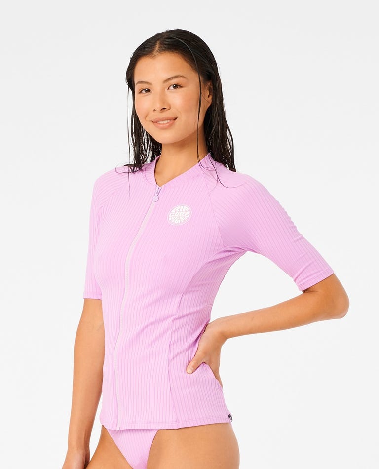 Ripcurl Premium Surf Zip Through Short Sleeve Rash Vest