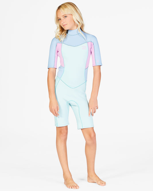 Billabong Girls' 2/2 Synergy Back Zip Short Sleeve Springsuit