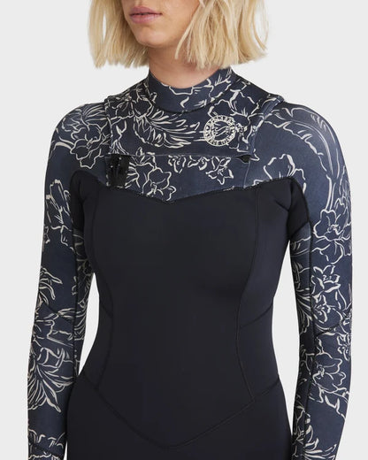 Womens 4/3 mm Salty Dayz Natural Chest Zip Steamer Wetsuit