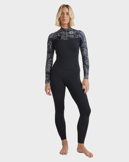 Womens 4/3 mm Salty Dayz Natural Chest Zip Steamer Wetsuit