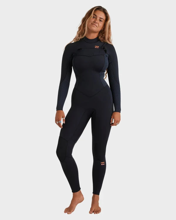 Womens 3/2 mm Synergy Natural Chest Zip Steamer Wetsuit