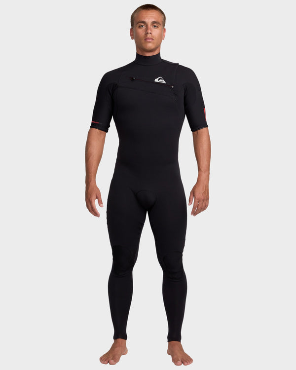 QUIKSILVER Mens 2/2mm Highline Short Sleeve Chest Zip Wetsuit