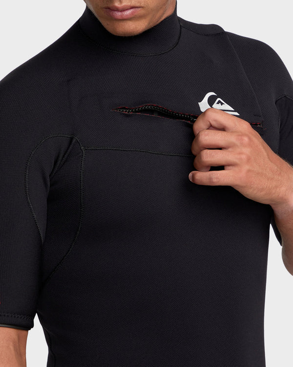 QUIKSILVER Mens 2/2mm Highline Short Sleeve Chest Zip Wetsuit