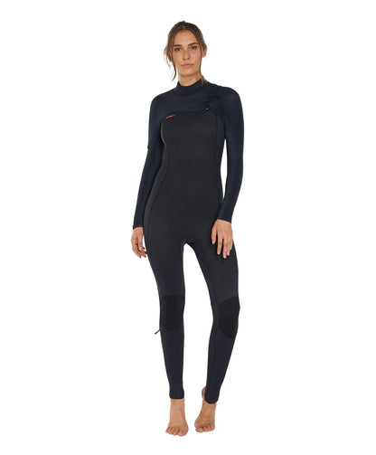 O'Neill Womens HyperFreak 4/3+ Steamer Chest Zip Wetsuit - Black