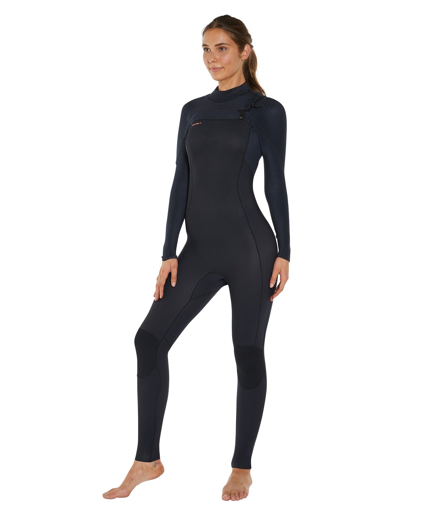 O'Neill Womens HyperFreak 4/3+ Steamer Chest Zip Wetsuit - Black