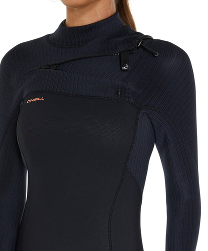 O'Neill Womens HyperFreak 4/3+ Steamer Chest Zip Wetsuit - Black