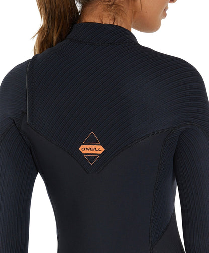 O'Neill Womens HyperFreak 3/2+ Steamer Chest Zip Wetsuit - Black