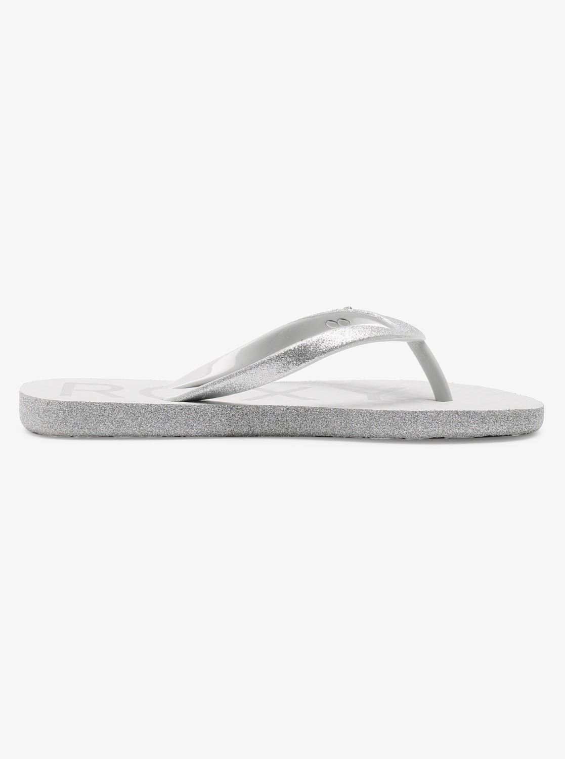 Roxy silver flip flops online