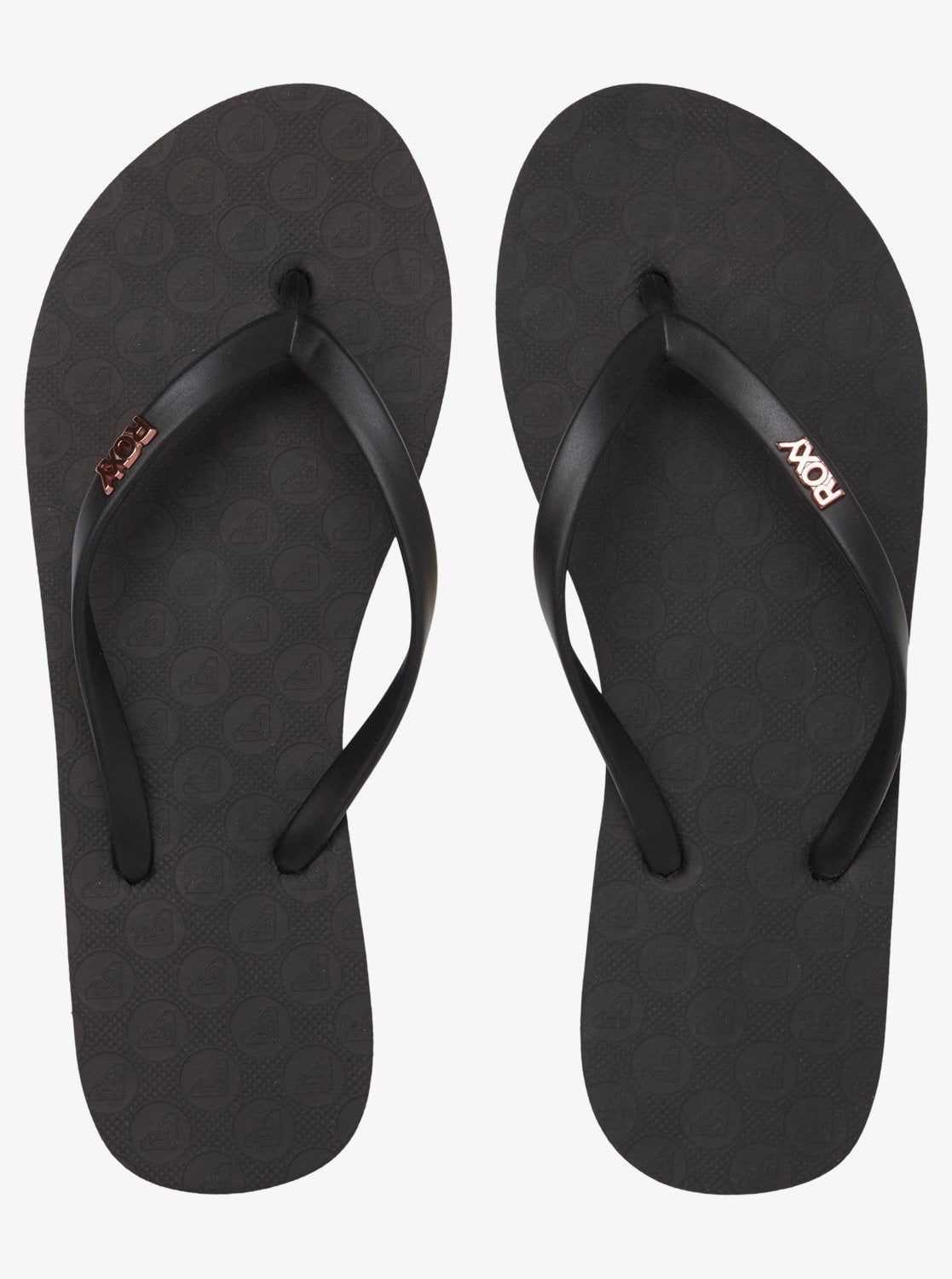 Womens black hot sale roxy flip flops