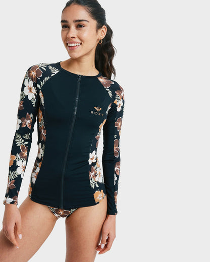 Roxy Womens Zip Through Long Sleeve UPF 50 Rash Vest