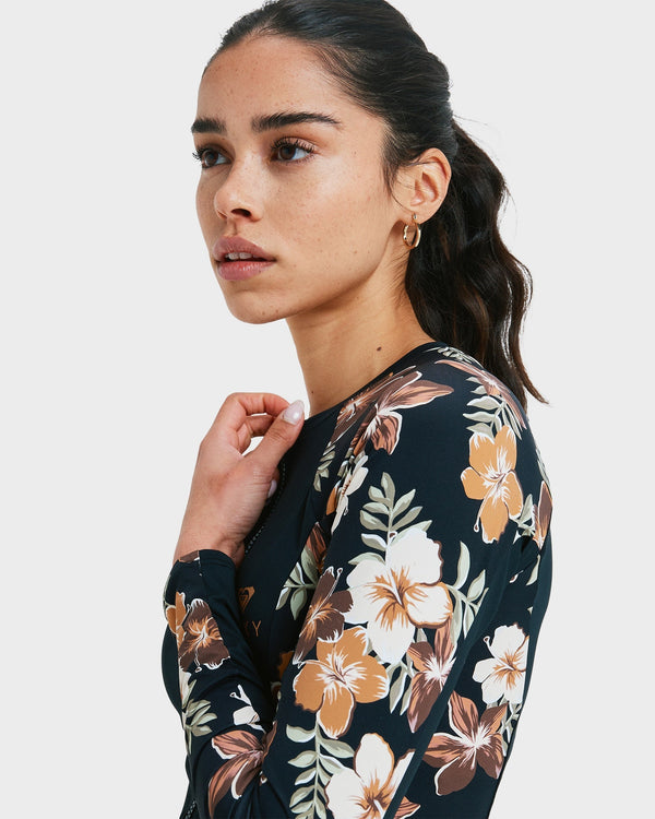 Roxy Womens Zip Through Long Sleeve UPF 50 Rash Vest