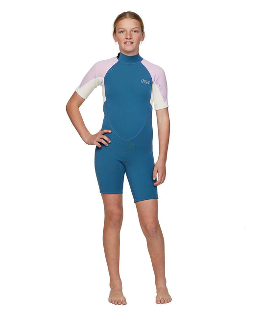 O'Neill Girl's Reactor SS Spring Suit 2mm Wetsuit - Deep Blue