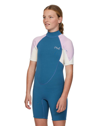 O'Neill Girl's Reactor SS Spring Suit 2mm Wetsuit - Deep Blue