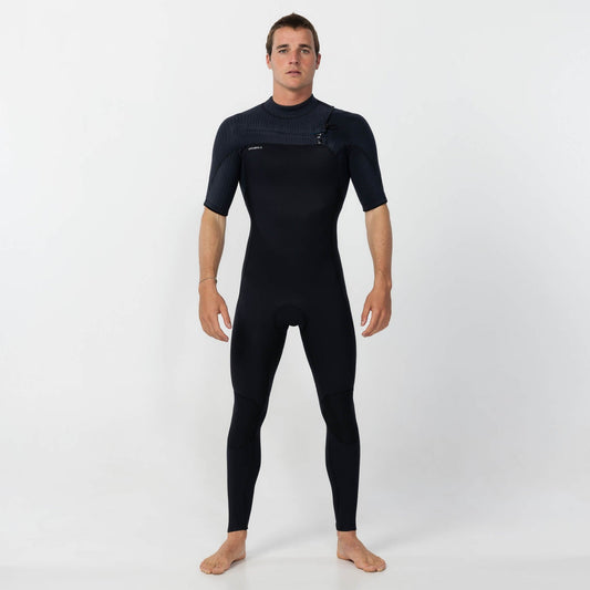O'Neill HyperFreak 2mm Short Arm Steamer Chest Zip Wetsuit - Black