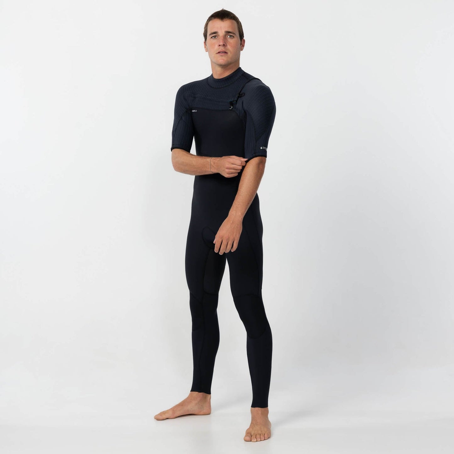 O'Neill HyperFreak 2mm Short Arm Steamer Chest Zip Wetsuit - Black