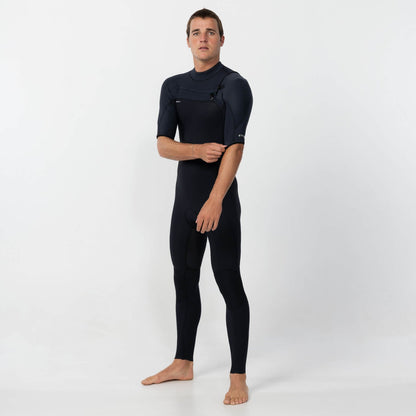 O'Neill HyperFreak 2mm Short Arm Steamer Chest Zip Wetsuit - Black