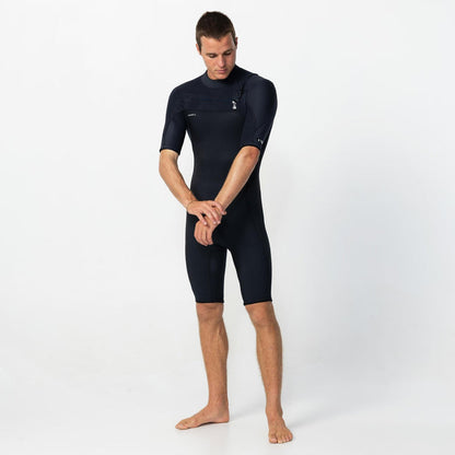 O'Neill HyperFreak Short Sleeve Springsuit 2mm Chest Zip Wetsuit - Black