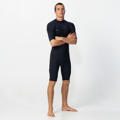 O'Neill HyperFreak Short Sleeve Springsuit 2mm Chest Zip Wetsuit - Black