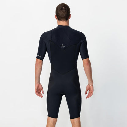 O'Neill HyperFreak Short Sleeve Springsuit 2mm Chest Zip Wetsuit - Black