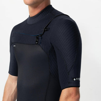 O'Neill HyperFreak Short Sleeve Springsuit 2mm Chest Zip Wetsuit - Black