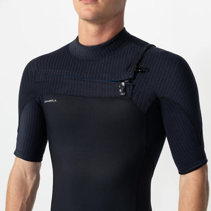 O'Neill HyperFreak Short Sleeve Springsuit 2mm Chest Zip Wetsuit - Black