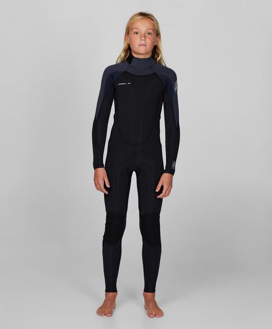 O'Neill Boy's Defender 3/2mm Steamer Back Zip Wetsuit - Gunmetal