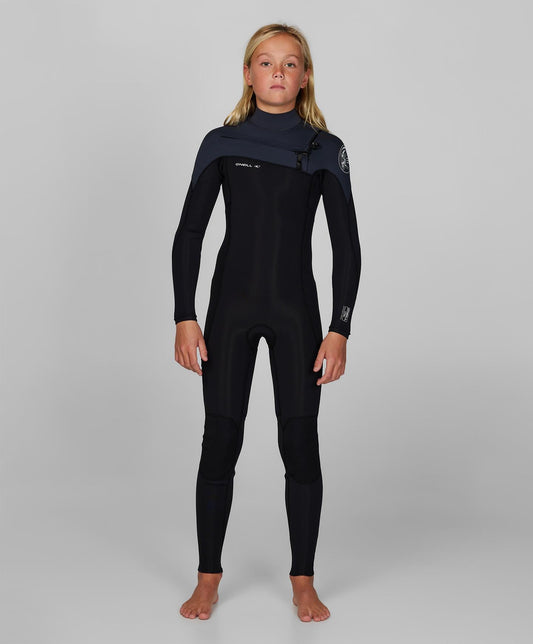 O'Neill Boy's Defender 3/2mm Steamer Chest Zip Wetsuit - Gunmetal