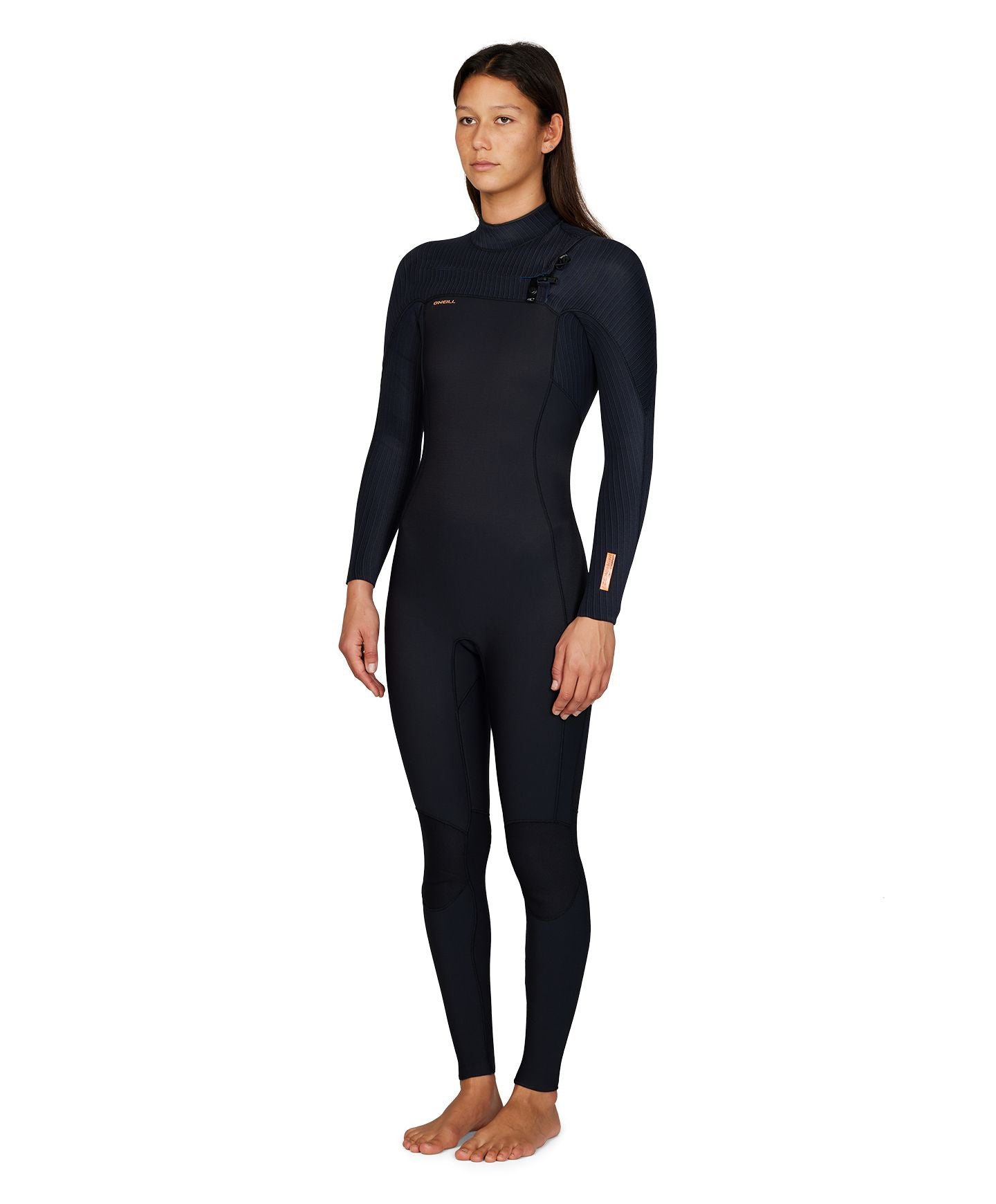 O'Neill Womens HyperFreak 3/2+ Steamer Chest Zip Wetsuit - Black