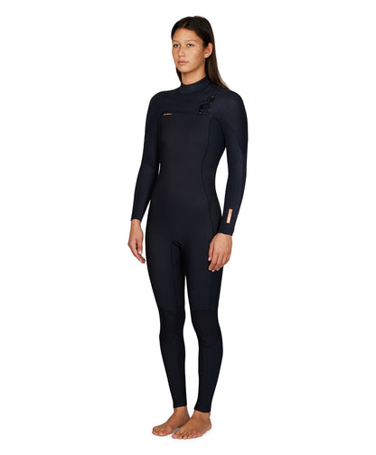 O'Neill Womens HyperFreak 3/2+ Steamer Chest Zip Wetsuit - Black