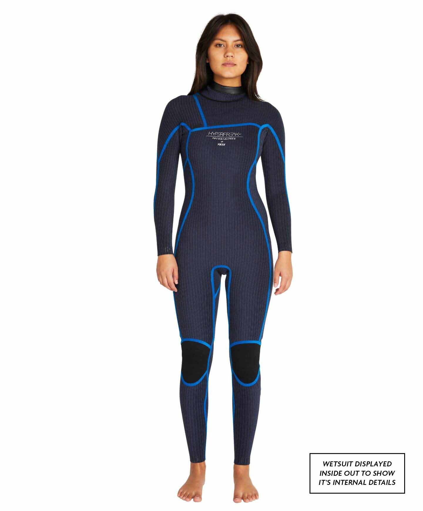 O'Neill Womens HyperFreak 4/3+ Steamer Chest Zip Wetsuit - Black