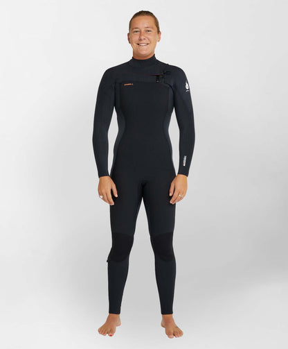 O'Neill Women's HyperFire 3/2mm Steamer Chest Zip Wetsuit - Black