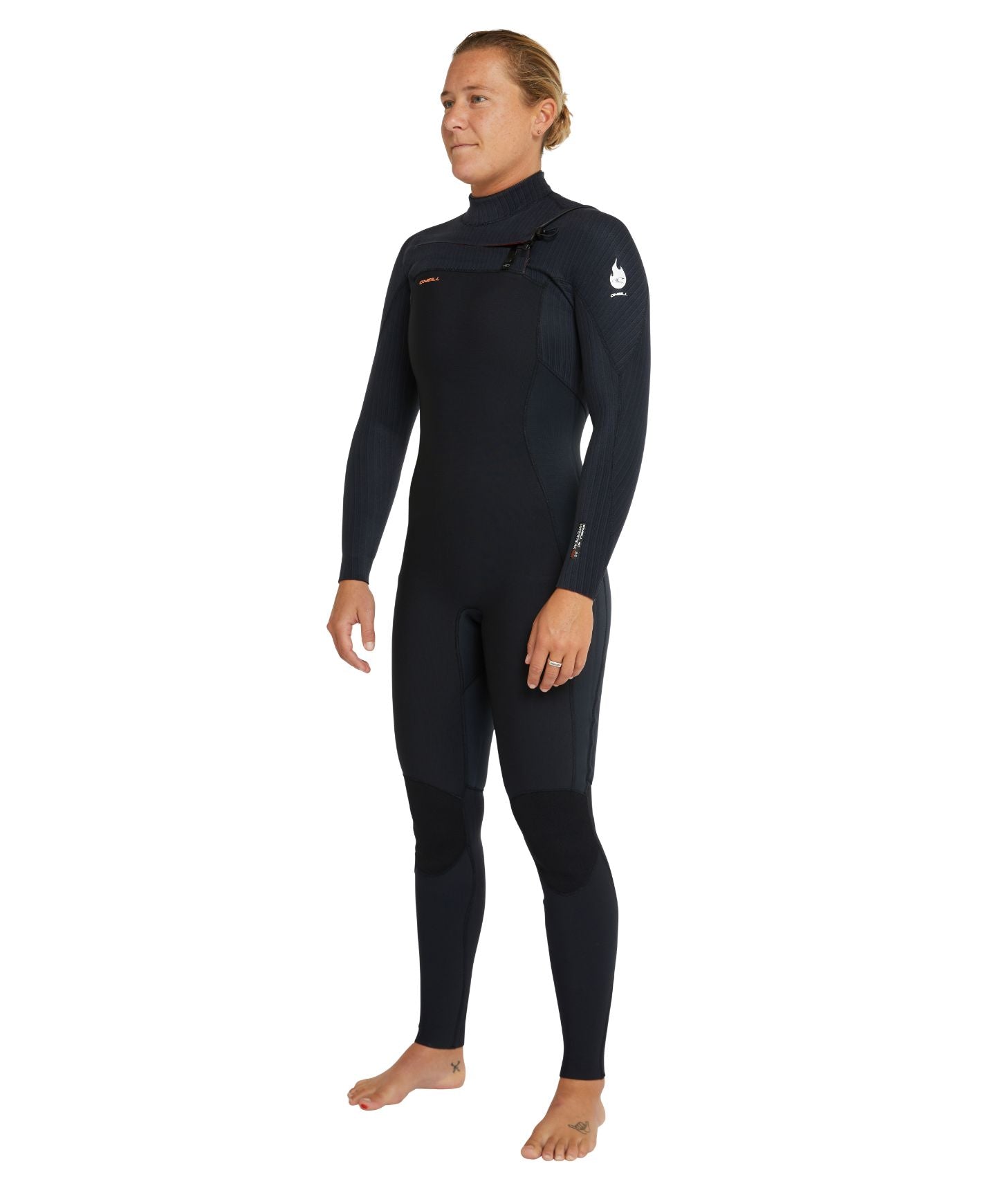 O'Neill Women's HyperFire 3/2mm Steamer Chest Zip Wetsuit - Black