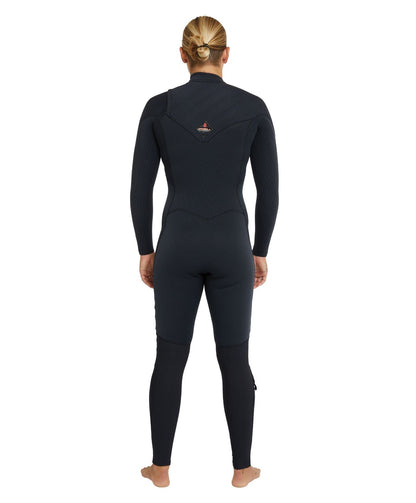 O'Neill Women's HyperFire 4/3mm Steamer Chest Zip Wetsuit - Black