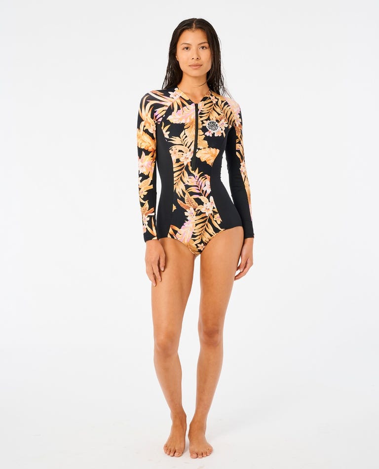 SwimZip Women's Long Sleeve Surf Suit Body Suit UPF 50 - Peachy Stripe