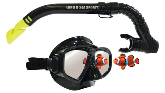 Land & Sea - Black Mirror Silicone Mask & Snorkel Set