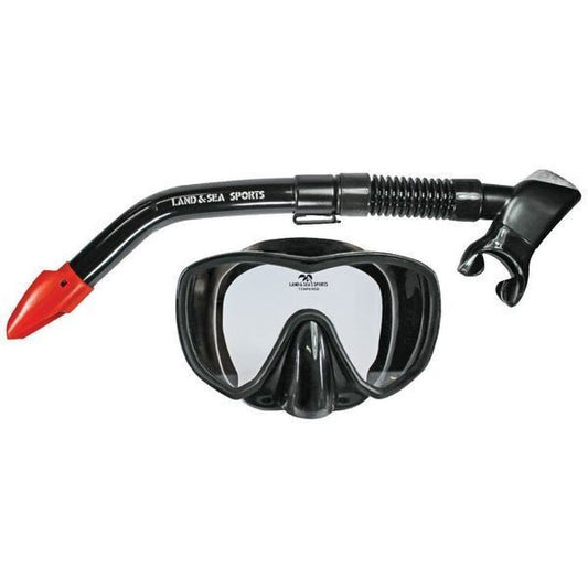 Land & Sea - Black Tuna Frameless Mask Snorkel Set